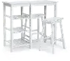 Breakfast Club White 3 Piece Counter Height Dining Room Set