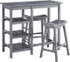 Breakfast Club Gray 3 Piece Counter Height Dining Room Set