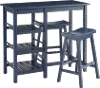 Breakfast Club Blue 3 Piece Counter Height Dining Room Set