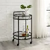 CF4009-MB Bailey Black Round Bar Cart