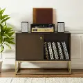 CF1142BR-GL Byron Media Console with Gold Base