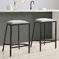 CF502624MB-GY Ellery Black Counter Height Stool, Set of 2