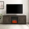 KF100758DW Gordon 58 Walnut Brown TV Stand with Fireplace