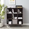 KF13121WA-BK Liam Walnut 9 Cube Record Storage Bookcase with Speaker