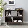 KF13120WA-BK Liam Walnut 6 Cube Record Storage Bookcase with Speaker