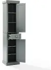 CF7019-GY Seaside Distressed Gray Tall Linen Cabinet