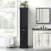 CF7019-BK Seaside Distressed Black Tall Linen Cabinet