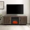 KF100858WA Silas 58 Walnut TV Stand with Fireplace