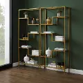 KF13051GL Sloane 2-Piece Gold Metal Bookshelf Set