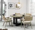 Torrance Warm Sand 5 Piece 62 Round Dining Room Set