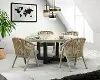 Torrance Warm Sand 5 Piece 62 Round Dining Room Set