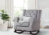 Emma Light Gray Upholstered Rocking Chair