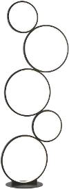 75 Inch Black LED Rings Floor Lamp