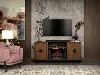Riverbrook 66 Walnut Brown Fireplace TV Stand
