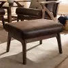 140-7547-RCW Bianca Dark Brown Faux Leather Ottoman