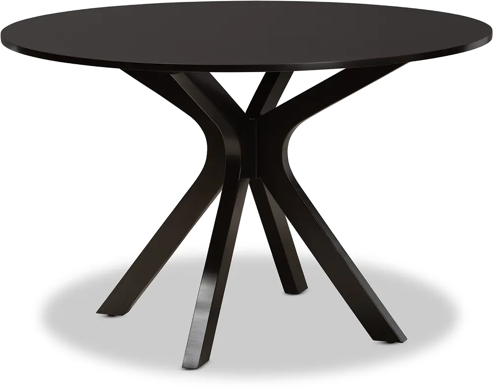 168-10894-RCW Kenji Dark Brown Round Dining Room Table-1