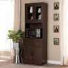 147-8318-RCW Laura Dark Walnut Kitchen Cabinet and Hutch