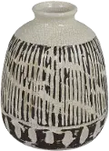 Cream and Brown Accent Vase
