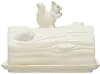 Gold and White Squirrel Butter Dish
