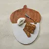 White and Natural Marble Cheese Board