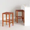 13915 Balka Woven Brown Leather Counter Stool, Set of 2 - South Shore