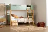 13930 Bebble Natural and Sage Green Twin Bunk Bed