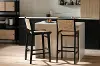 14686 Balka Black & Rattan Bar Stools, Set of 2