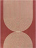 Cerise 5 x 7 Red Transitional Outdoor Patio Rug