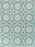 Theodora 5 x 7 Medallion Teal Outdoor Patio Rug