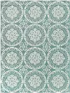 Theodora 8 x 10 Medallion Teal Outdoor Patio Rug
