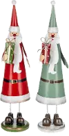 Assorted Red and Green Santa Cone Figurines