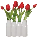 13 Inch Red Tulips In Ceramic Vase