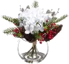 10 Inch Hydrangea, Berry, Cone Glass Vase