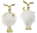 Assorted 6.5 Inch White and Gold Moose