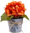 8 Inch Hydrangea In Tin Pot
