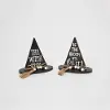 Assorted Engraved Wood Halloween Witch Hat