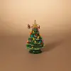 Lighted Ceramic 10 Christmas Tree with Rotating Sleigh