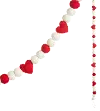G4371776 Red and White Pom and Heart Felt Garland