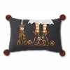 20-Inch Black Witch Boots and Broom Pillow
