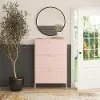 Mission Pale Pink 3-Door Locker-Style Shoe Cabinet
