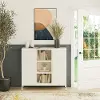 Mission White 2-Door Metal Locker Storage Console
