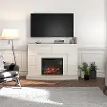 Barrow Creek White Mantel with Fireplace