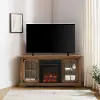 ABF54FCRO Abigail 54 Rustic Oak Corner Fireplace TV Stand