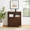 BBO32ABDW Babbett Glass Door Dark Walnut Accent Cabinet