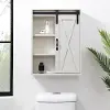 BDBADMEBRW Sliding Barn Door White Wall Cabinet
