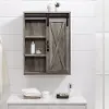 BDBADMEGW Sliding Barn Door Gray Wall Cabinet