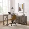 BDHO52CDGW Barn Door Farmhouse Gray L-Shape Desk