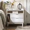 BR2DRLEENSWH Lee White Mid Century Nightstand
