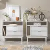 BR2DRLEENSWH-2PK Lee White Mid Century Nightstands, Set of 2