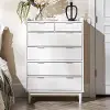 BR6DRLEEDRWH Lee White Mid Century Chest of Drawers
